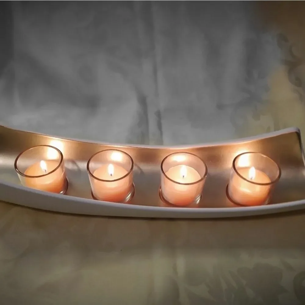 🩵NIB PartyLite White & Gold Embrace Centerpiece Candle Holder - Picture 11 of 12